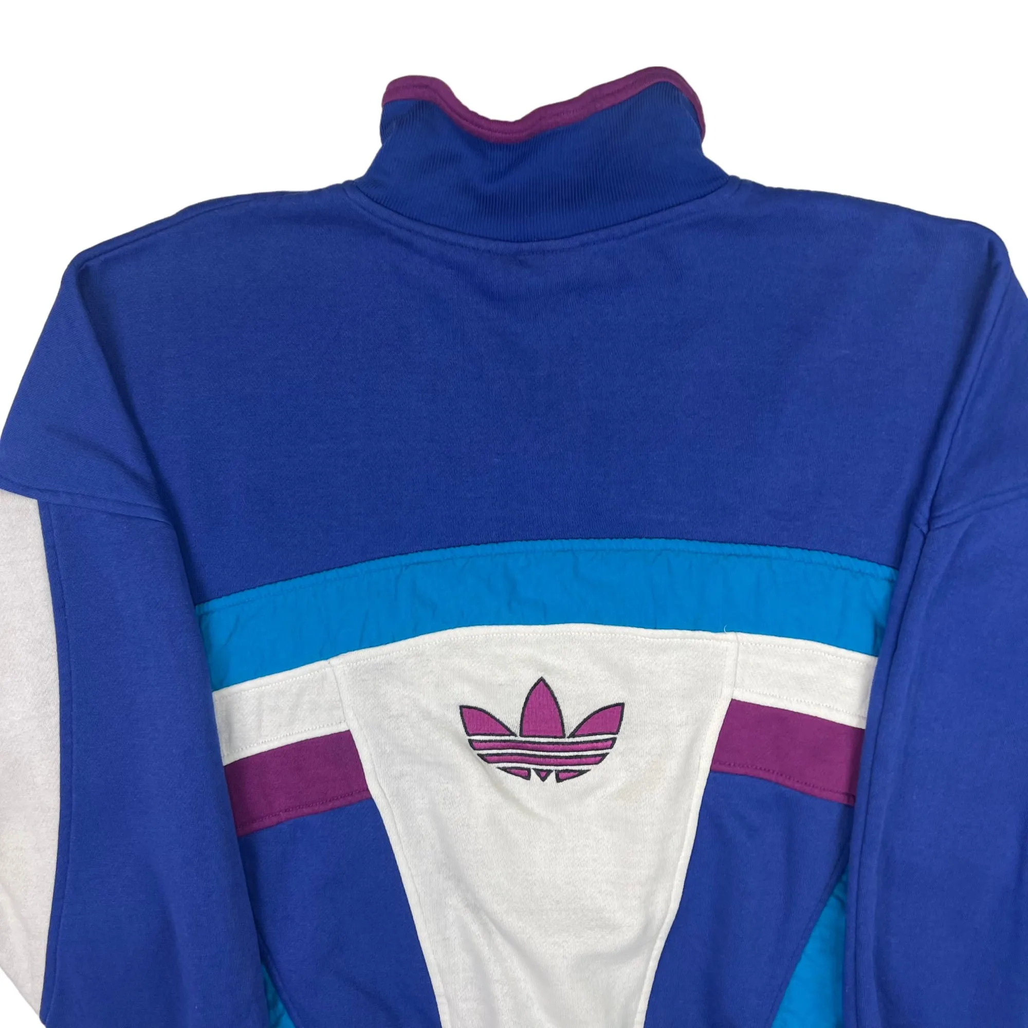 Adidas 90's Team Quarter-Zip Colourblock Sweatshirt Blue