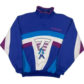 Adidas 90's Team Quarter-Zip Colourblock Sweatshirt Blue