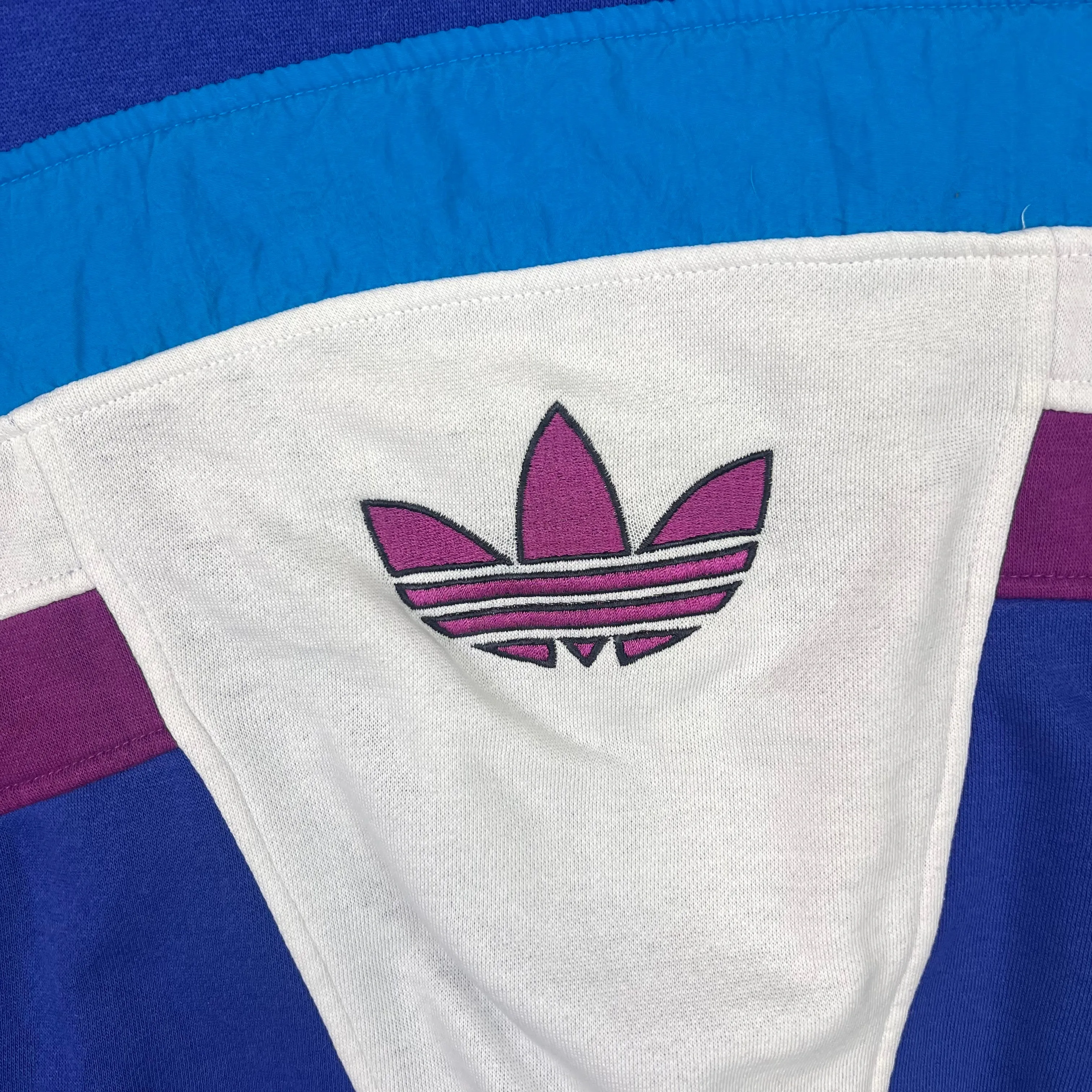 Adidas 90's Team Quarter-Zip Colourblock Sweatshirt Blue