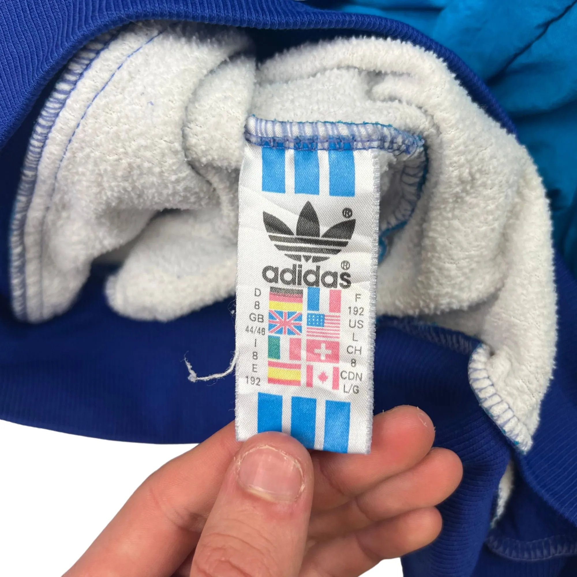 Adidas 90's Team Quarter-Zip Colourblock Sweatshirt Blue