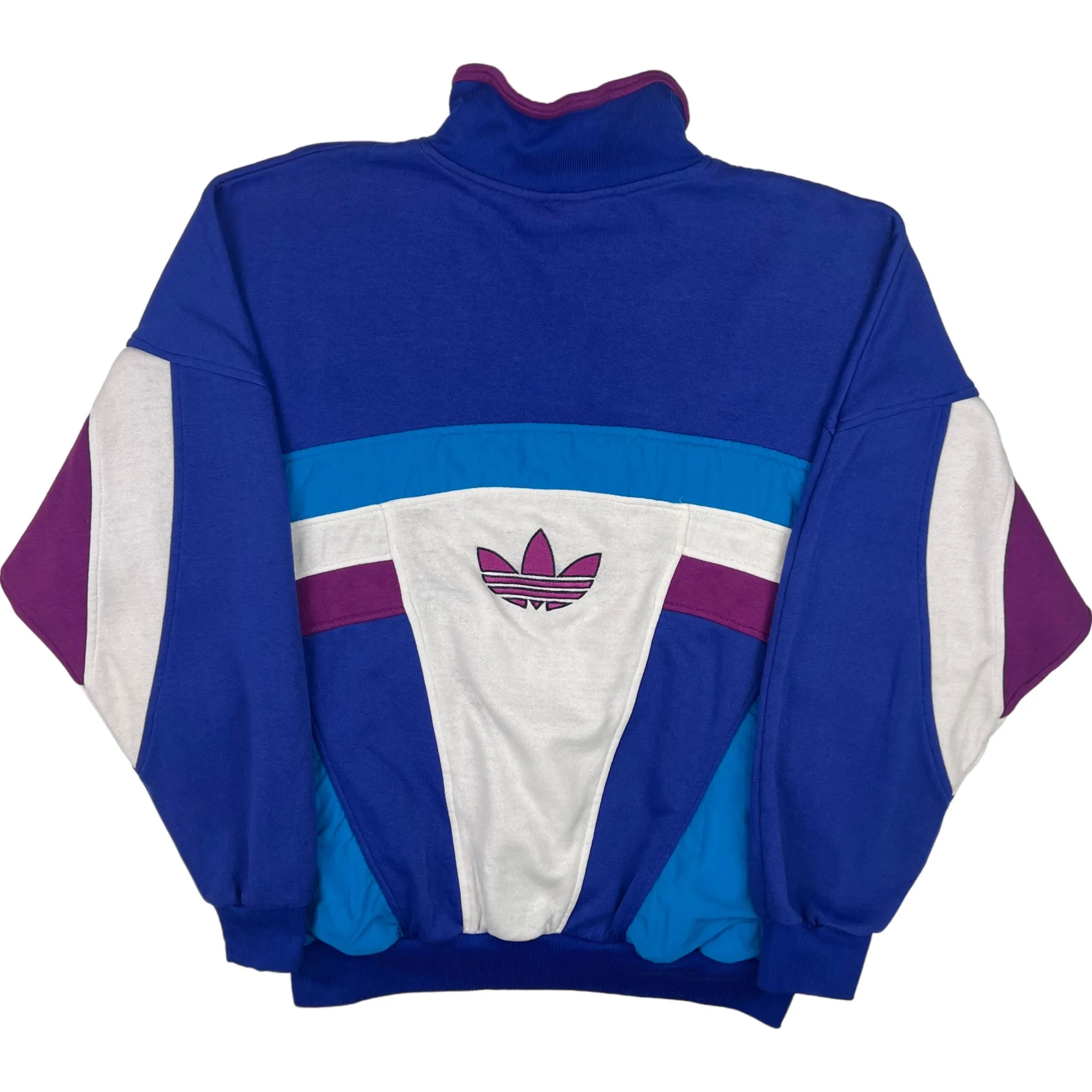 Adidas 90's Team Quarter-Zip Colourblock Sweatshirt Blue