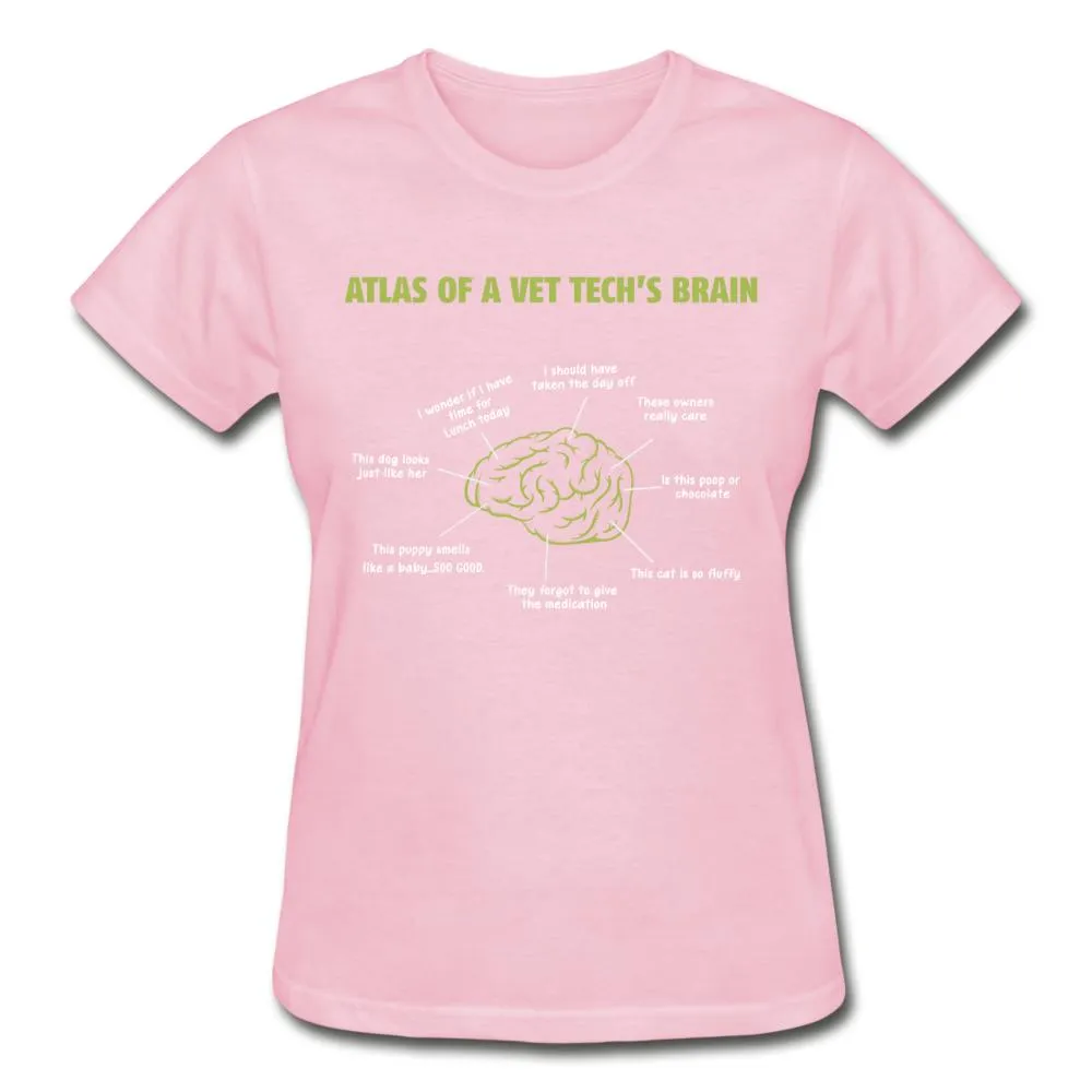 Atlas of a Vet Tech's Brain Gildan Ultra Cotton Ladies T-Shirt