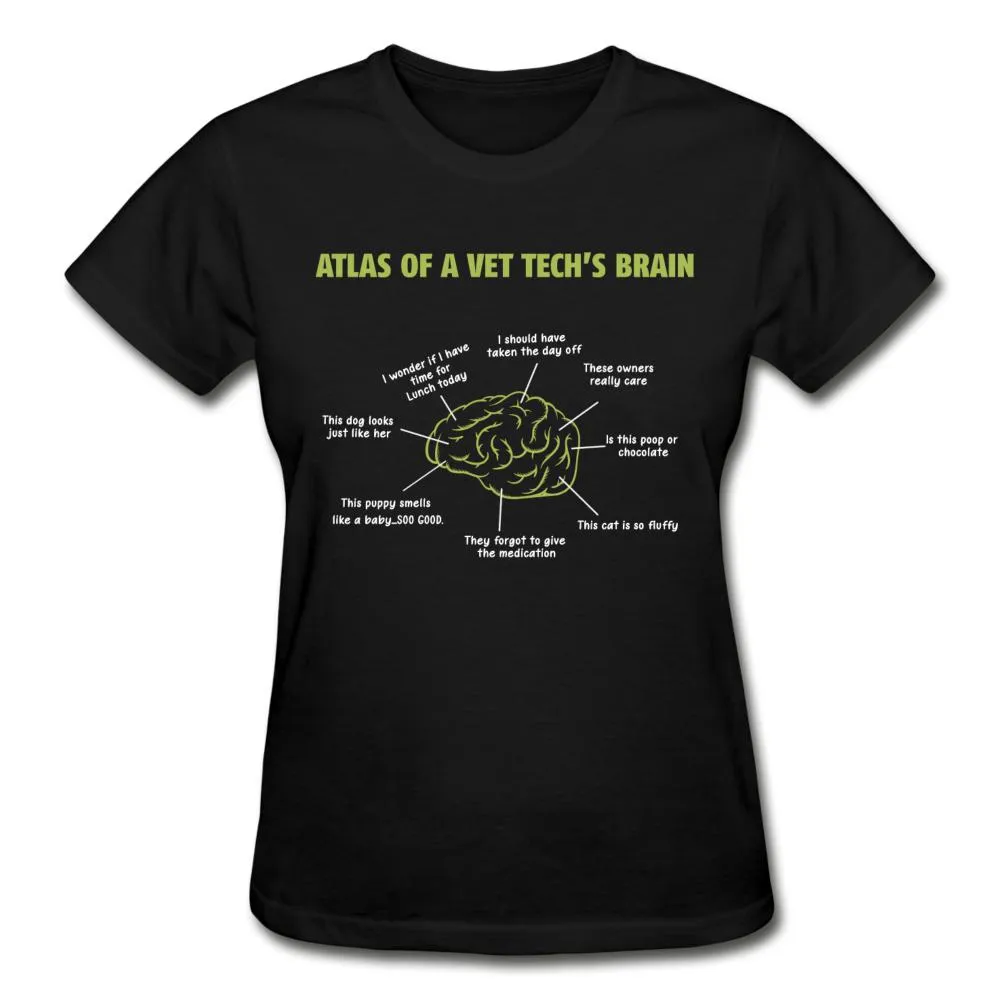 Atlas of a Vet Tech's Brain Gildan Ultra Cotton Ladies T-Shirt