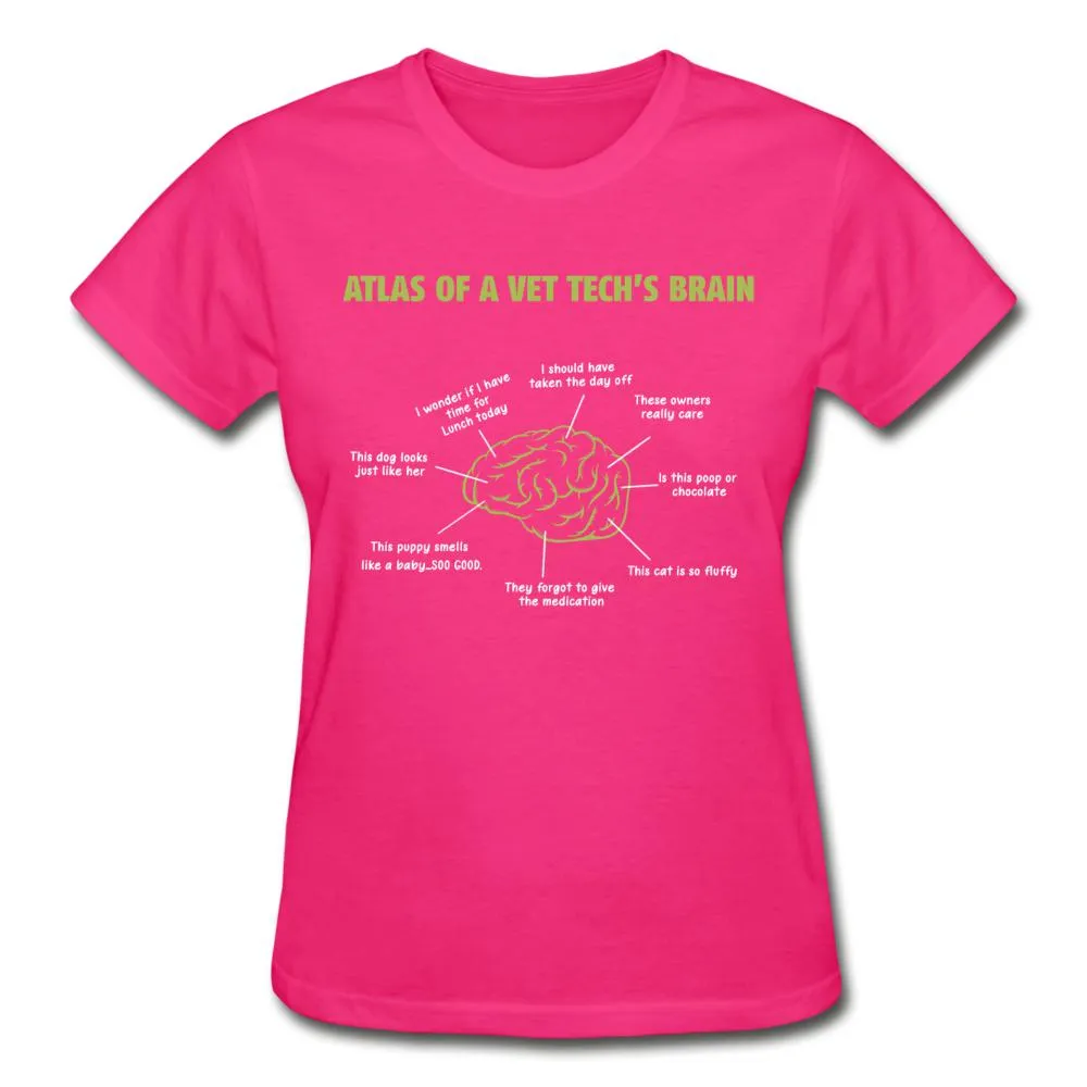 Atlas of a Vet Tech's Brain Gildan Ultra Cotton Ladies T-Shirt