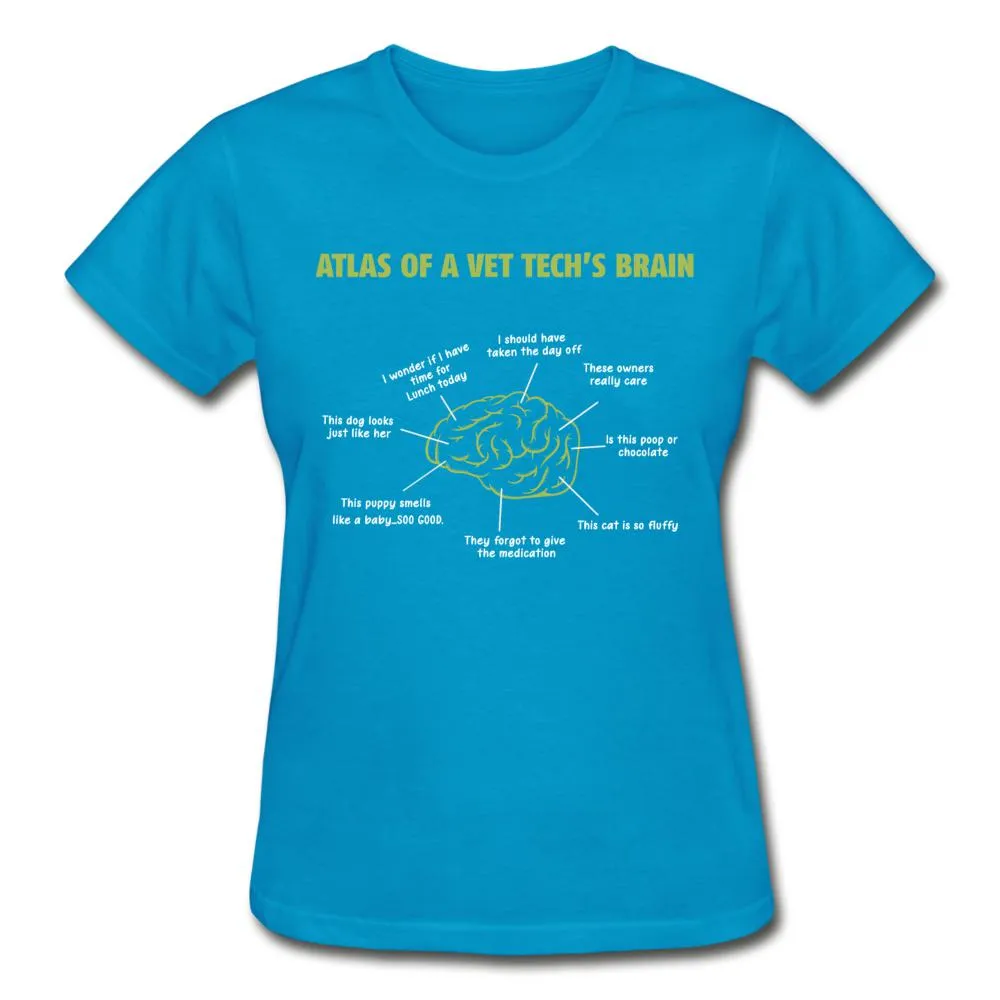 Atlas of a Vet Tech's Brain Gildan Ultra Cotton Ladies T-Shirt