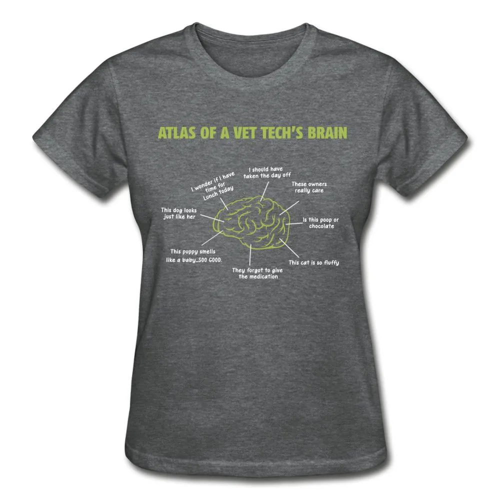 Atlas of a Vet Tech's Brain Gildan Ultra Cotton Ladies T-Shirt