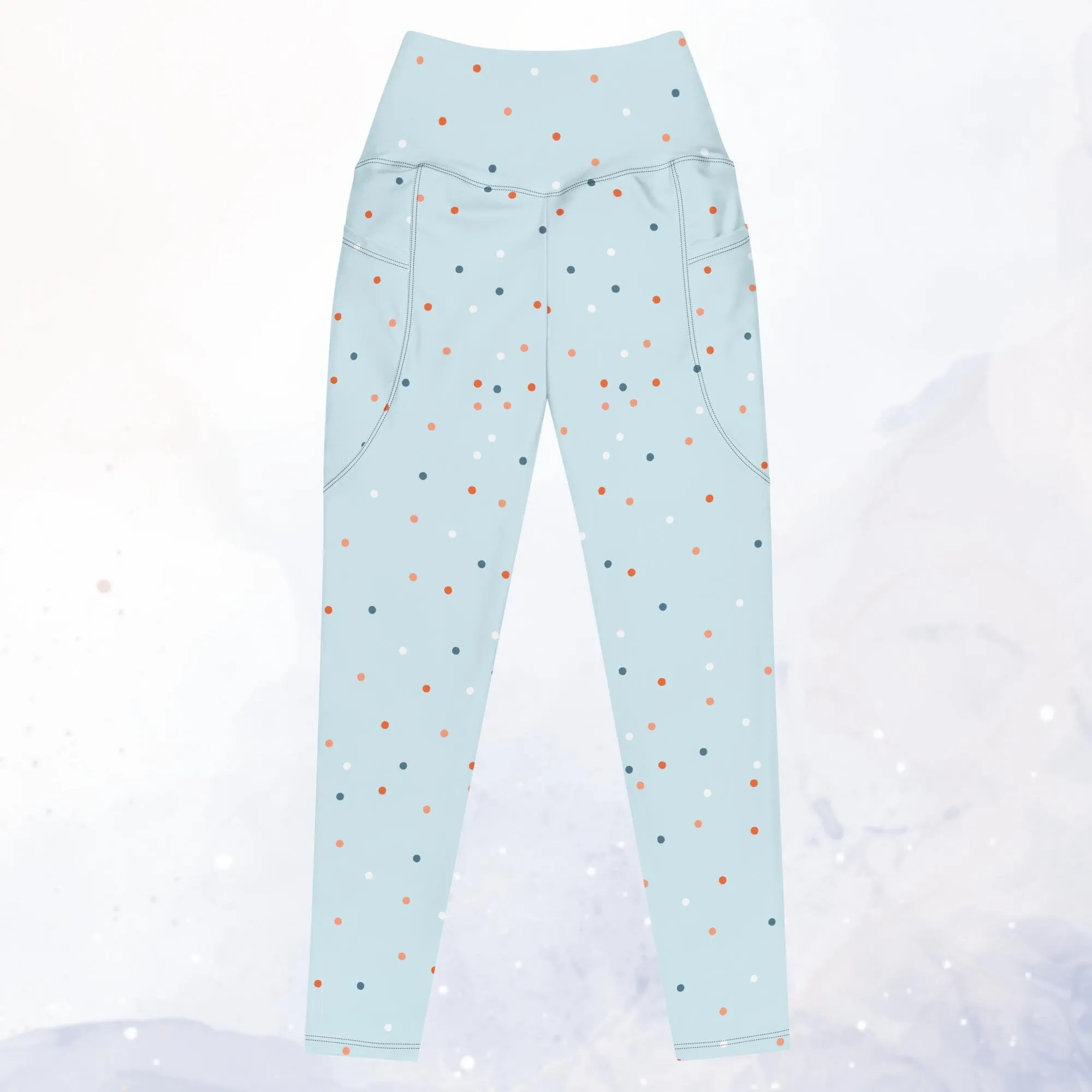 Baby Blue Polka Dot Leggings with pockets