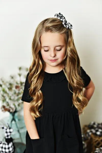 Black Ruffle Twirl Dress