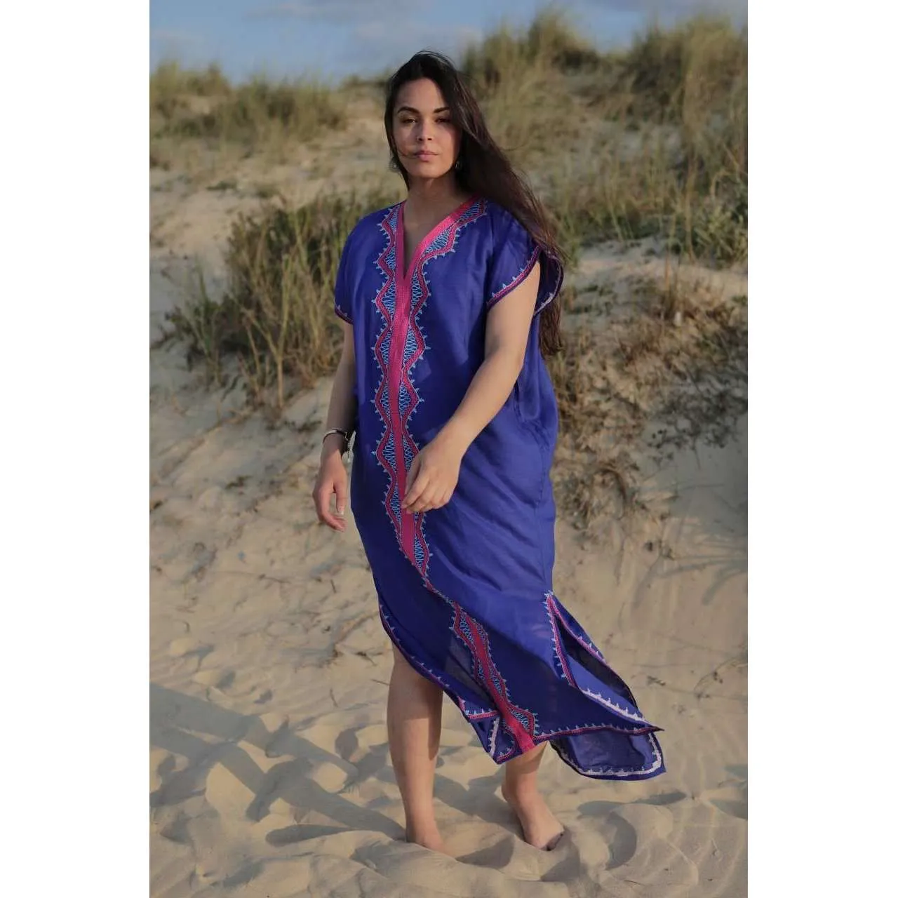 Blue Zahra Boho Trendy Kaftan-Moroccan kaftan