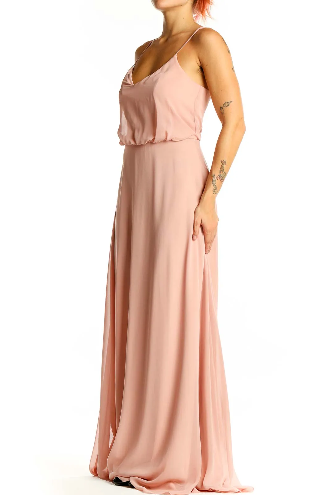 Blush Pink Flowy Maxi Dress