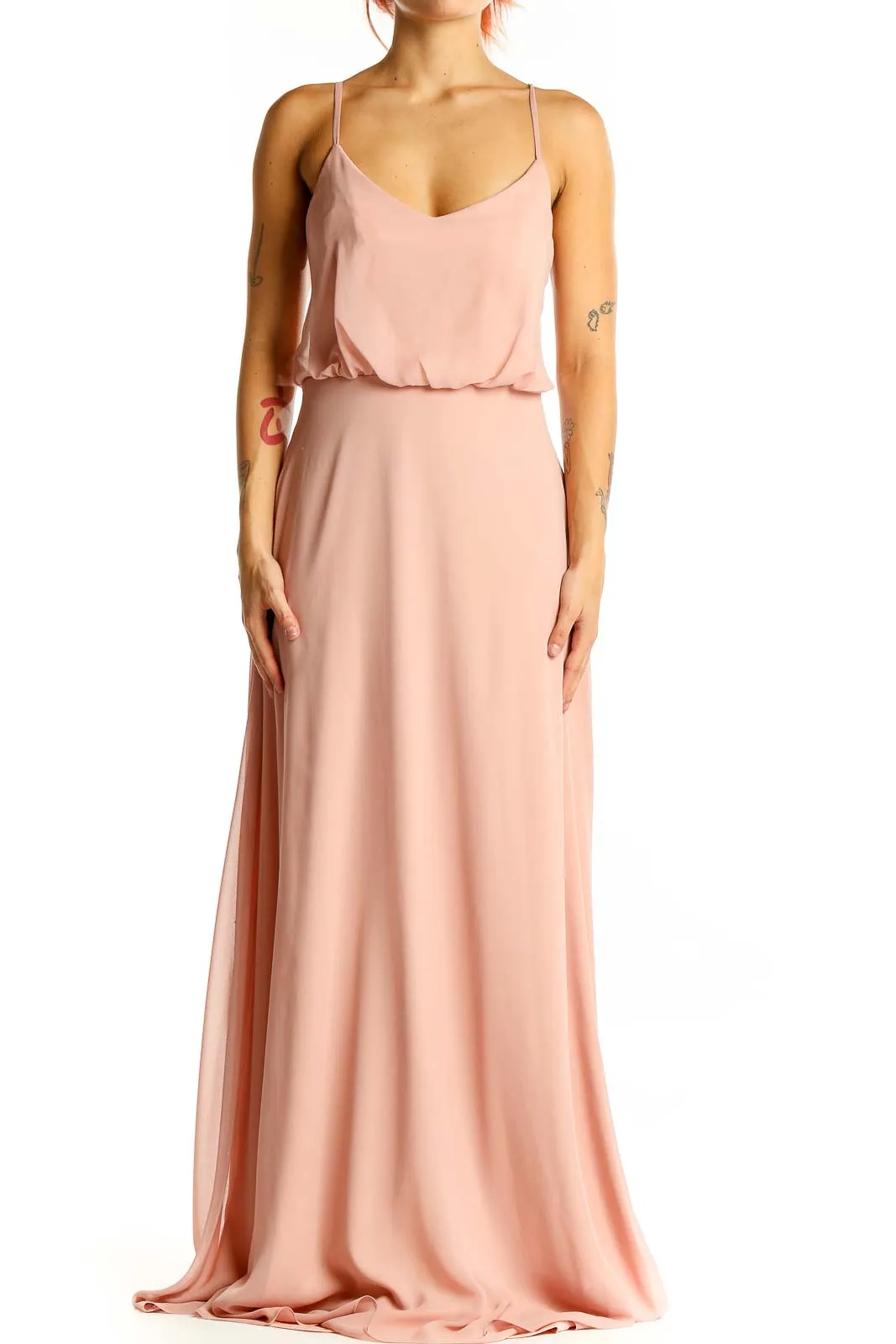 Blush Pink Flowy Maxi Dress