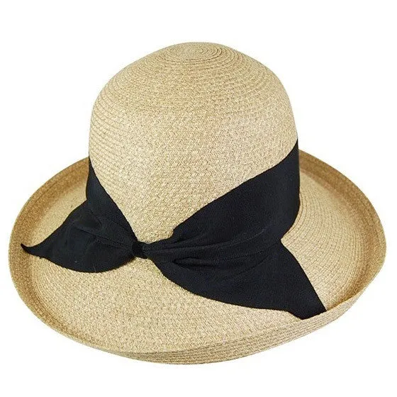 Boardwalk Style - Fine Braid Raffia Kettle Hat