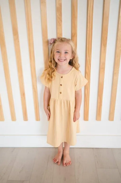 Button Twirl Dress - Linen