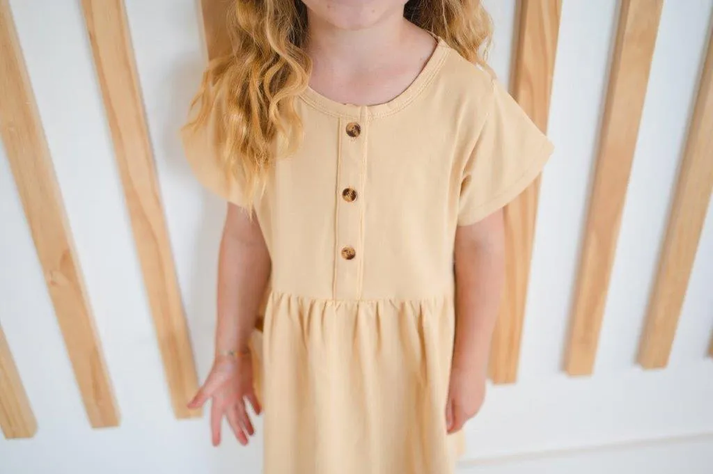 Button Twirl Dress - Linen