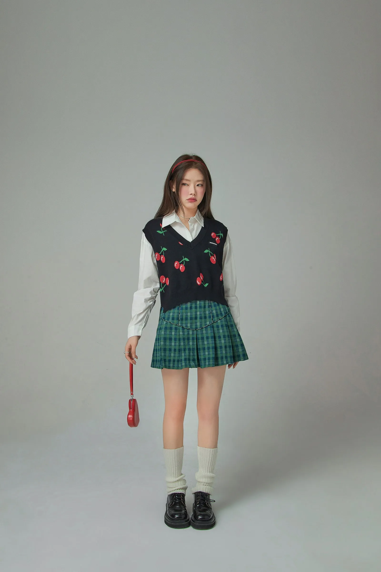 Cherry V-Neck Best Knit Sweater