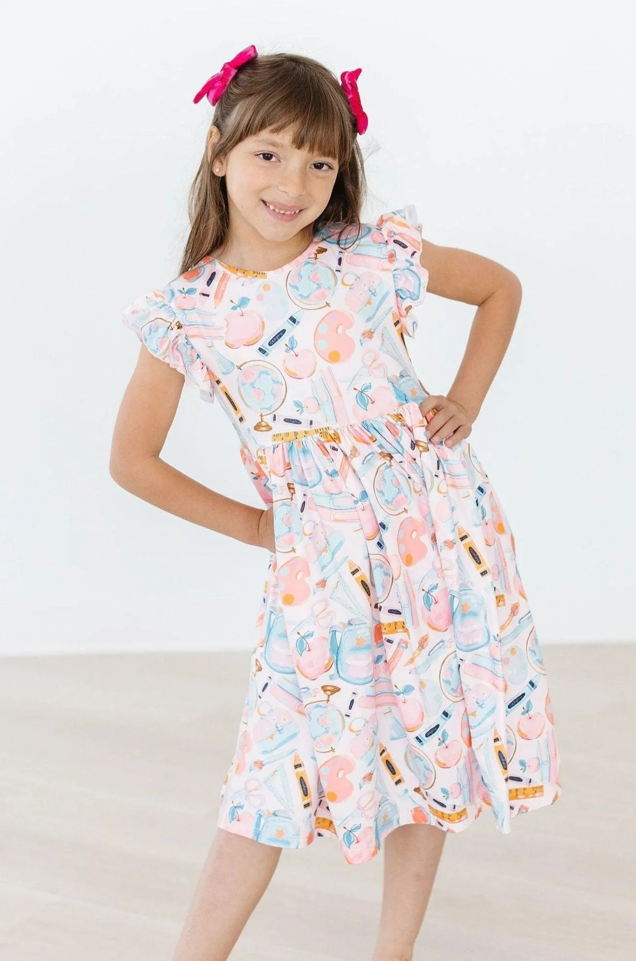 Class Act Flutter Sleeve Twirl Dress