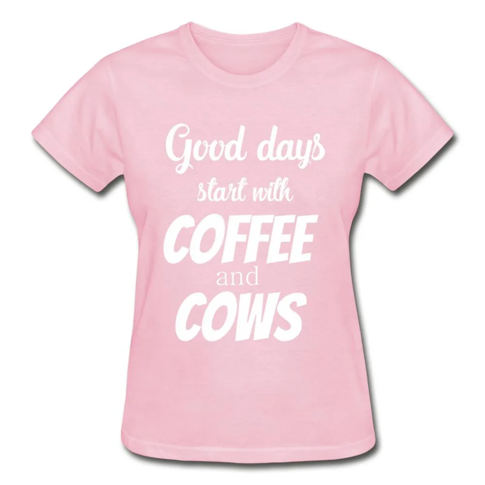 Coffee and cows Gildan Ultra Cotton Ladies T-Shirt