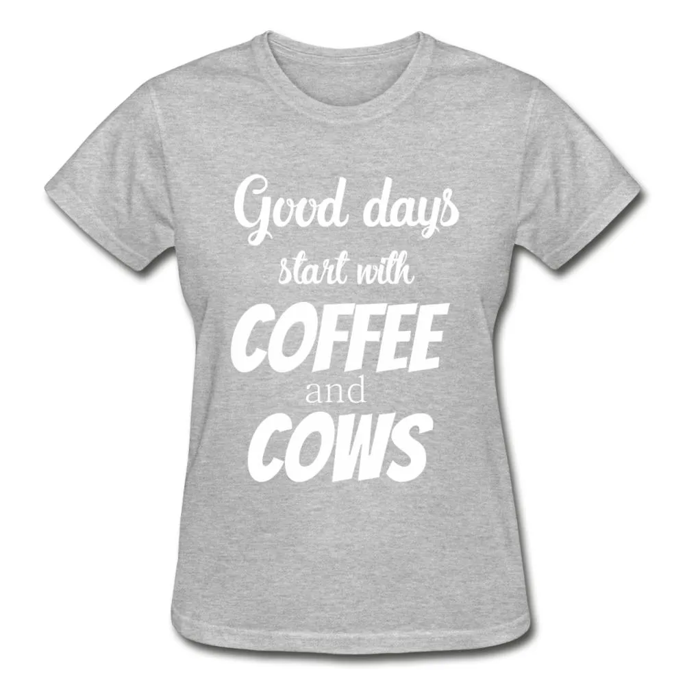 Coffee and cows Gildan Ultra Cotton Ladies T-Shirt