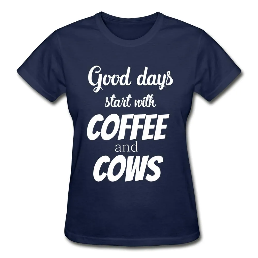 Coffee and cows Gildan Ultra Cotton Ladies T-Shirt