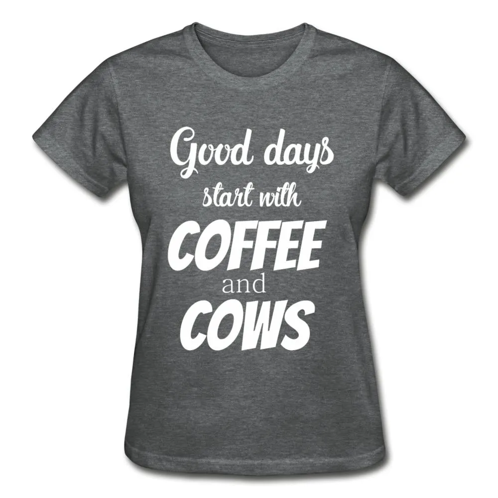 Coffee and cows Gildan Ultra Cotton Ladies T-Shirt