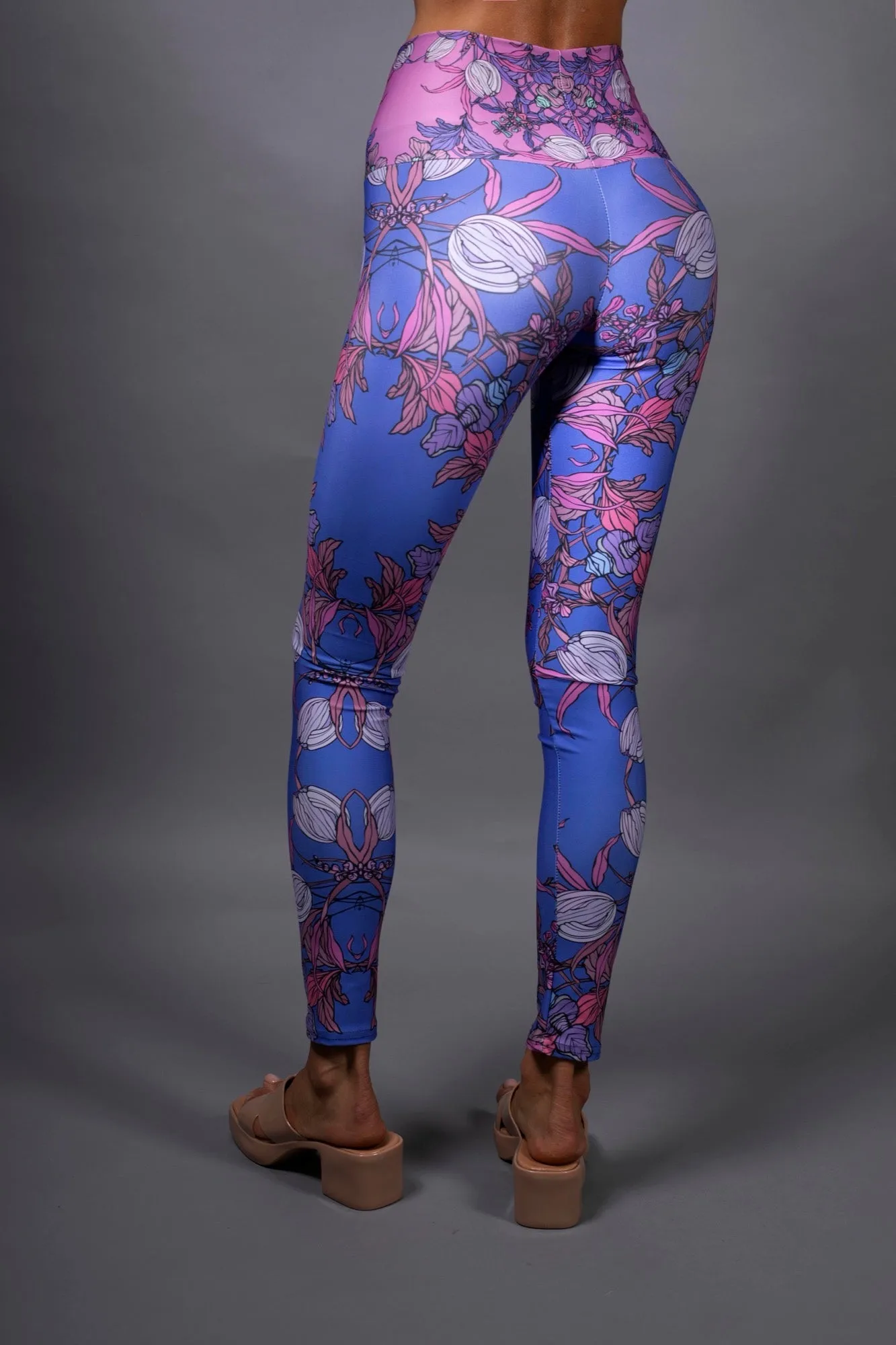 CROCUS PINK FLORAL SATIN LEGGINGS