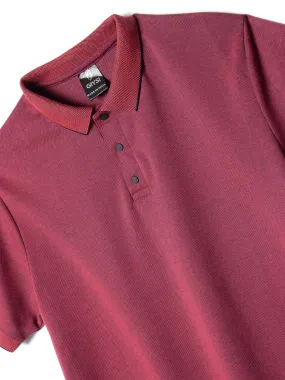 Cross Knit Maroon Polo T-shirt