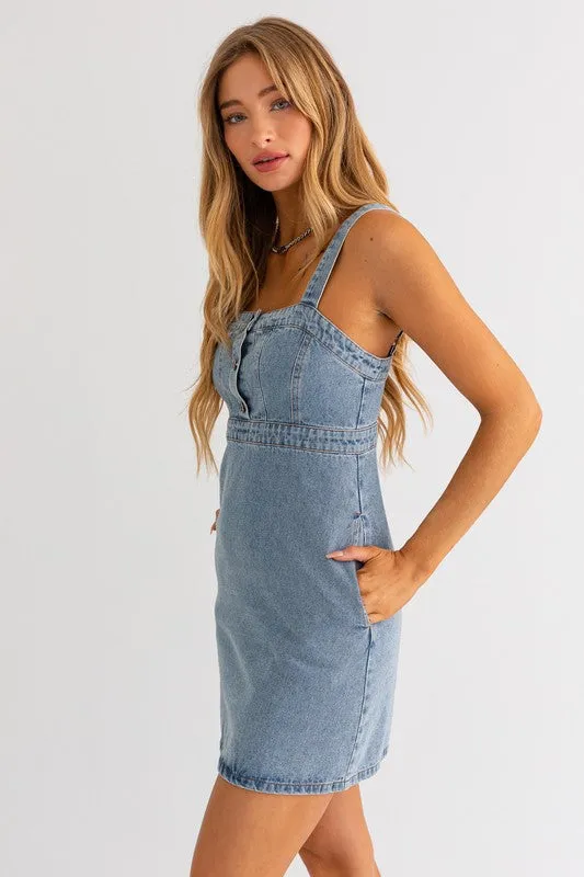 *EMPIRE WAIST DENIM DRESS