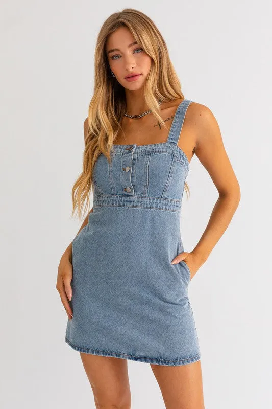 *EMPIRE WAIST DENIM DRESS