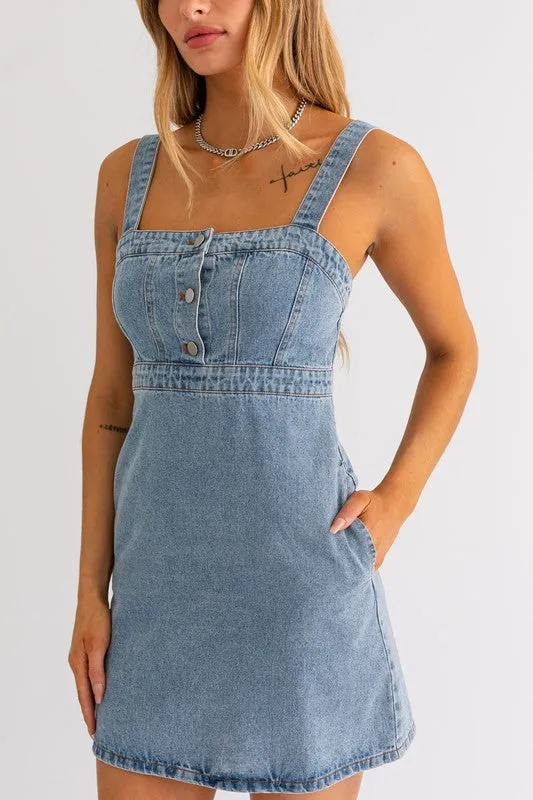 *EMPIRE WAIST DENIM DRESS