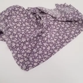 End of BOlt: 2.5 yards of Designer Deadstock Rayon Crepe Floral Purple Woven- remnant