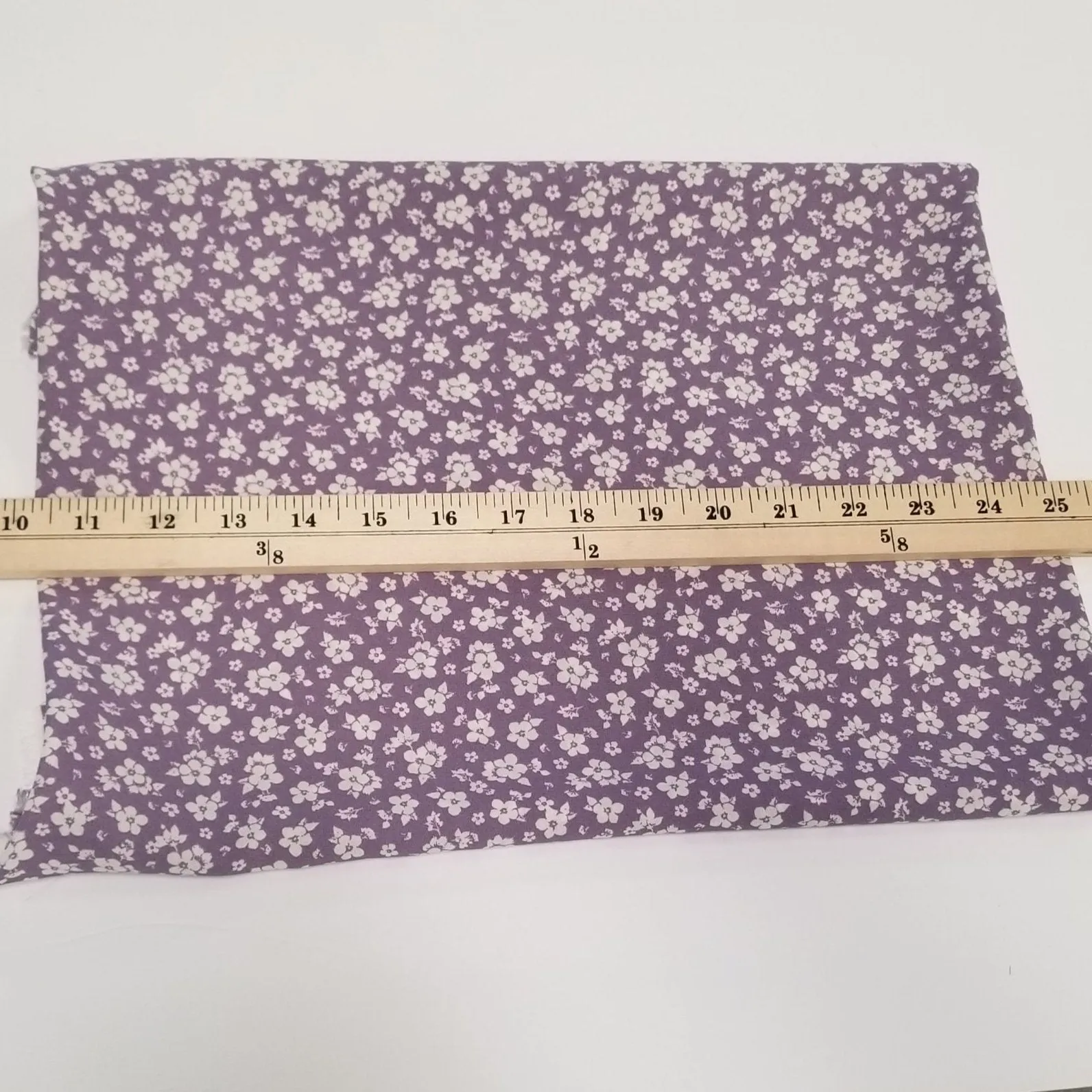 End of BOlt: 2.5 yards of Designer Deadstock Rayon Crepe Floral Purple Woven- remnant