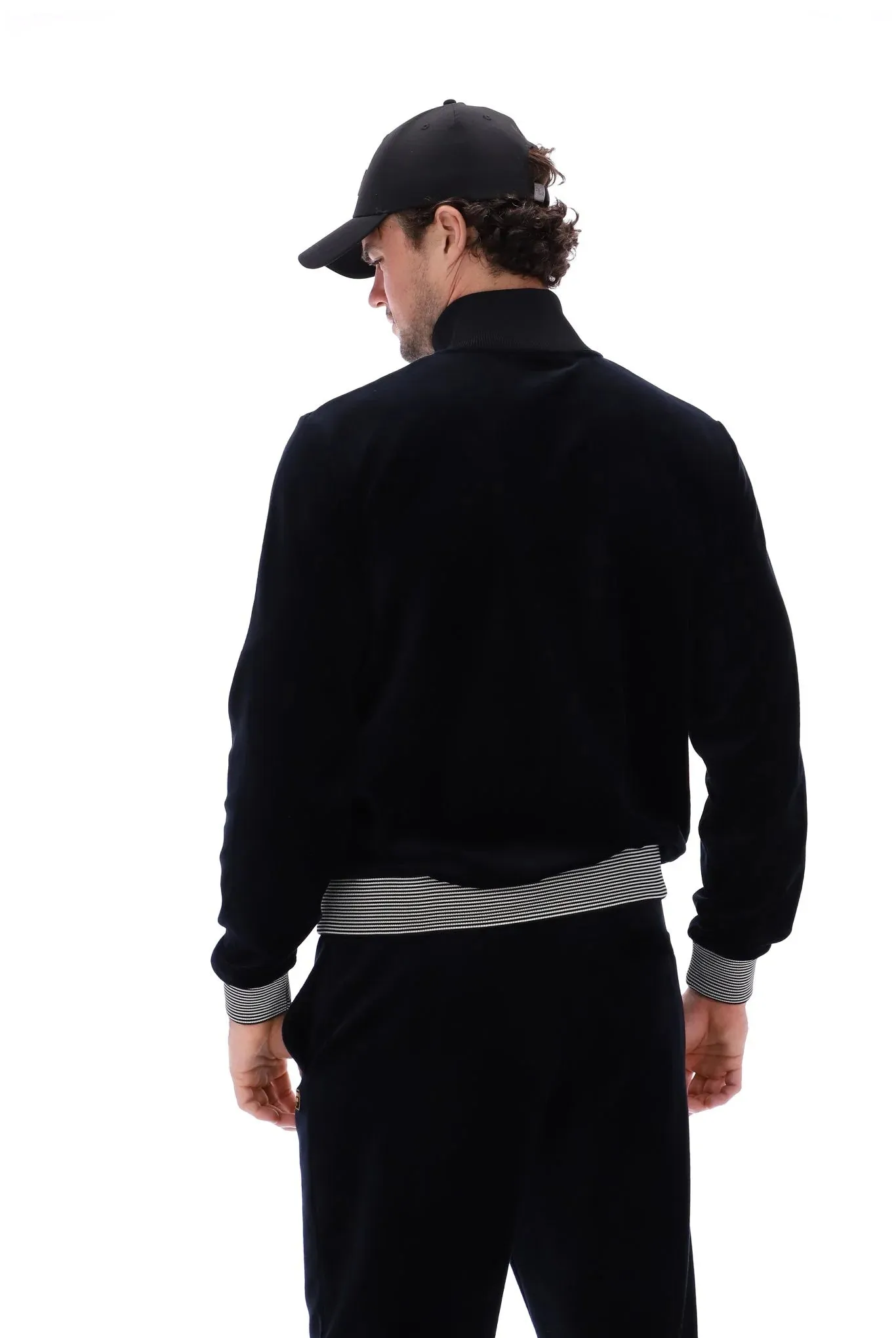 Fila Vintage Men's Bosa Velour Track Top Black