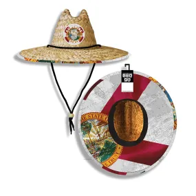 FLORIDA FLAG STRAW HAT - ADULT FIT