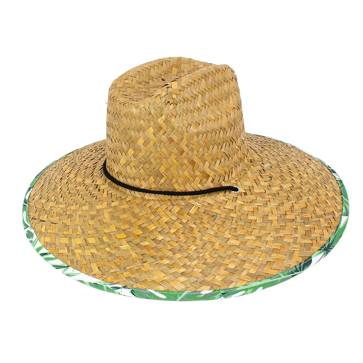 Goldcoast Journey Floral Green Leaf Straw Lifeguard Hat GCB4091