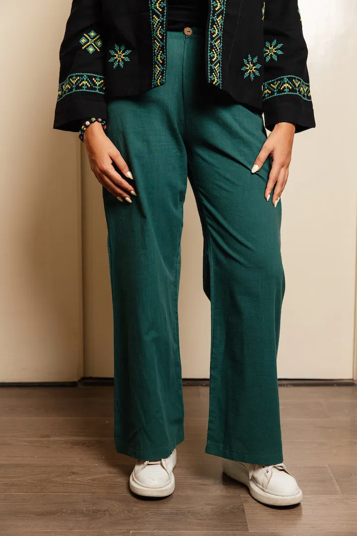 Green Easy-Breezy Linen Pants