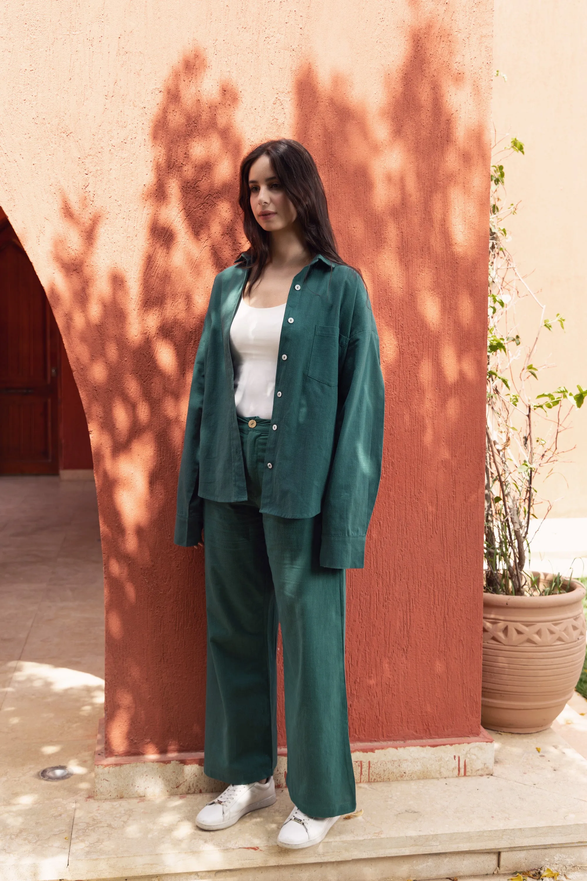 Green Easy-Breezy Linen Pants