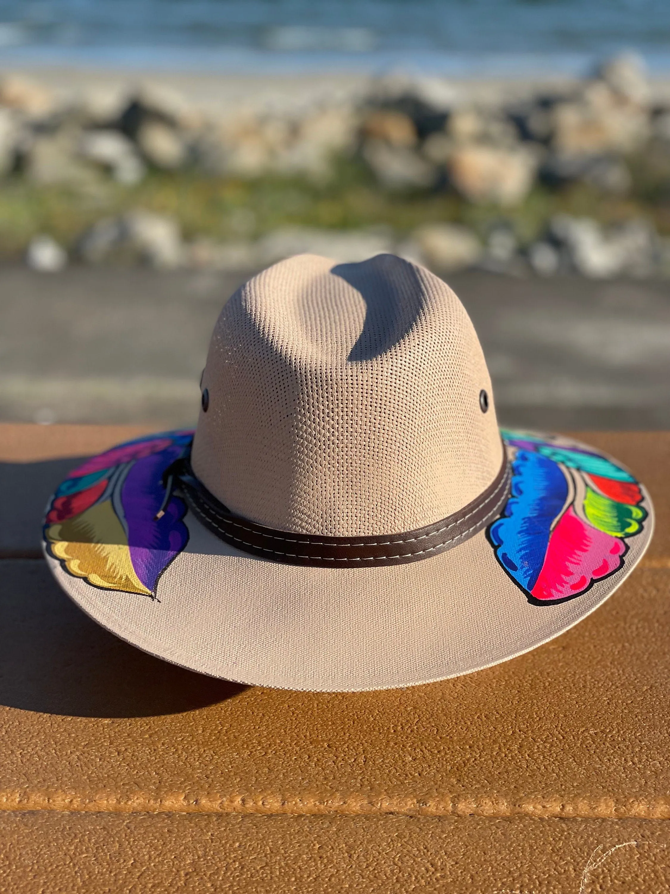 Hand Painted Hat, Painted Straw Hat, Straw Hat, Mexican Hat, Panama Hat, Summer Hat, Beach Hat, Men and Woman Hat, Floral Hat