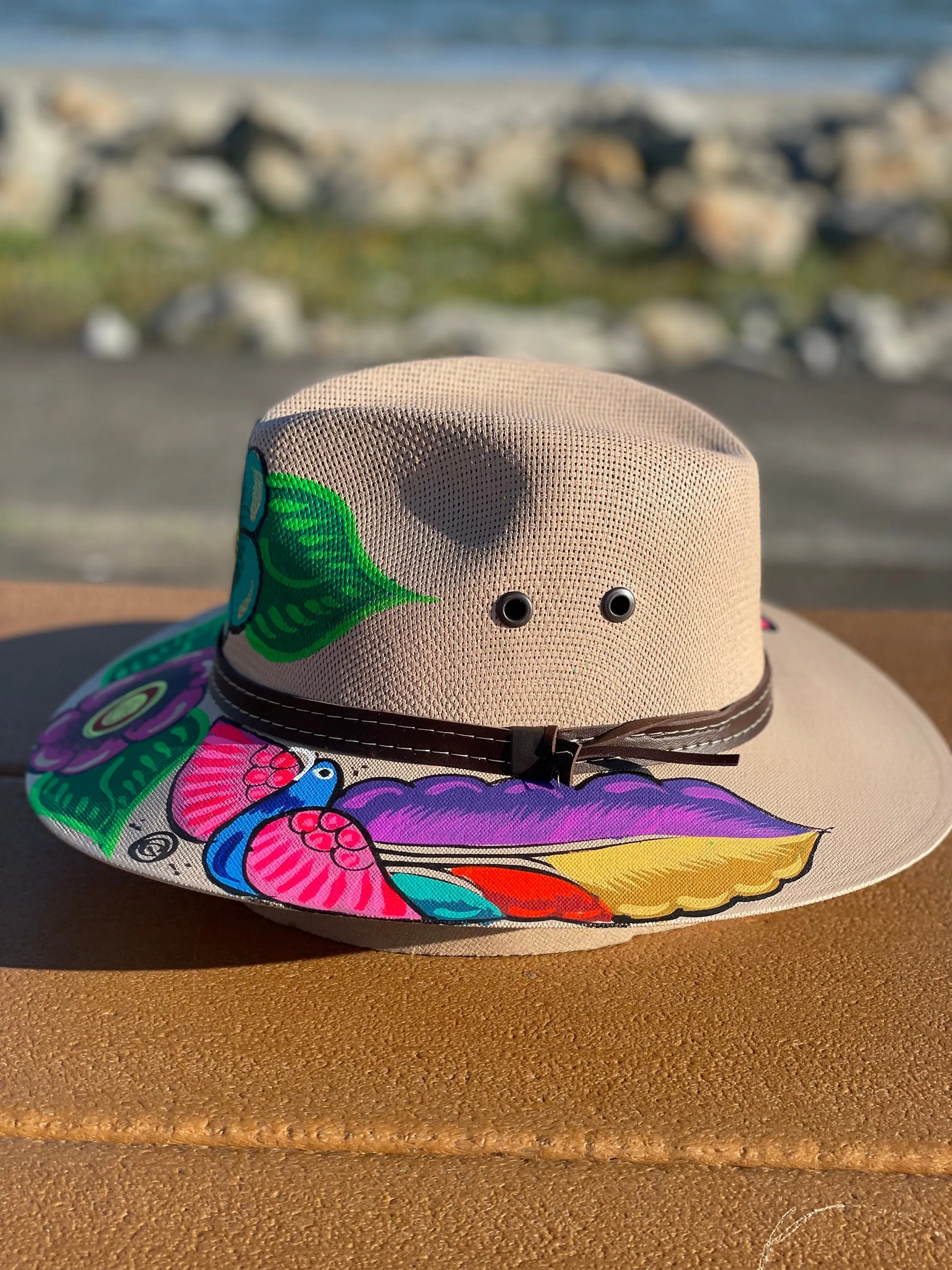 Hand Painted Hat, Painted Straw Hat, Straw Hat, Mexican Hat, Panama Hat, Summer Hat, Beach Hat, Men and Woman Hat, Floral Hat