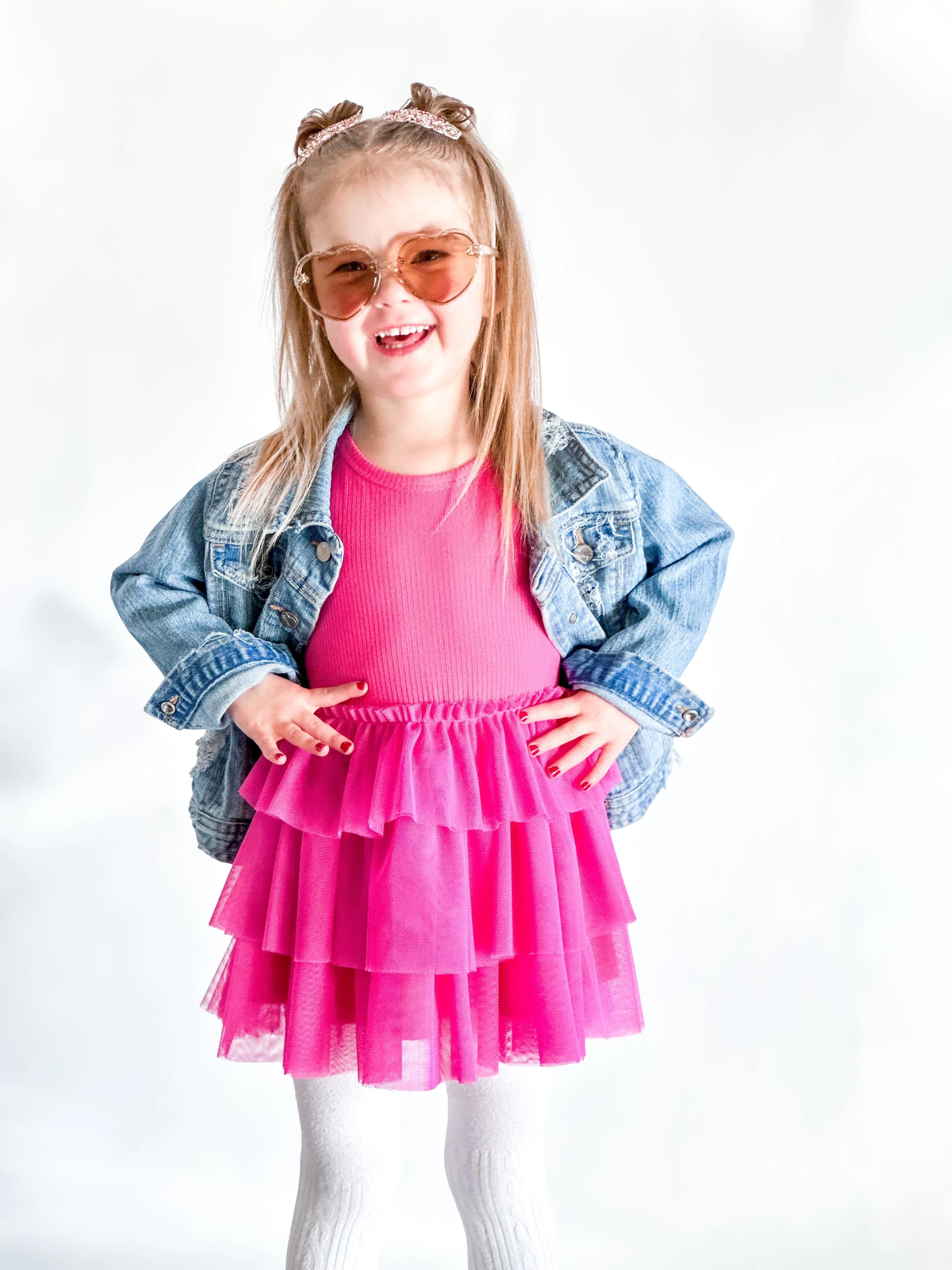 HOT PINK RIB DREAM TUTU DRESS