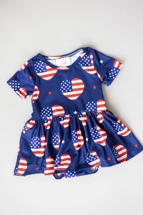 I Heart the USA S/S Twirl Bodysuit