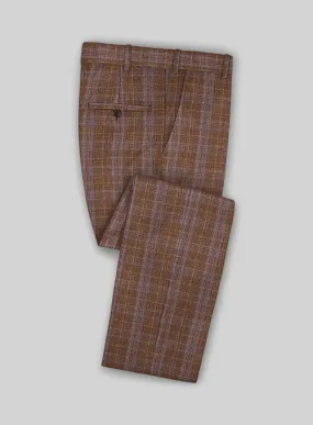 Italian Murano Eduado Brown Wool Linen Pants