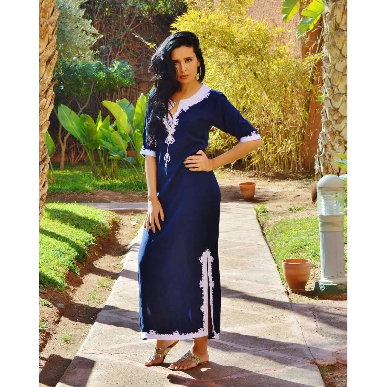 Khalida Style Navy Blue Caftan Kaftan