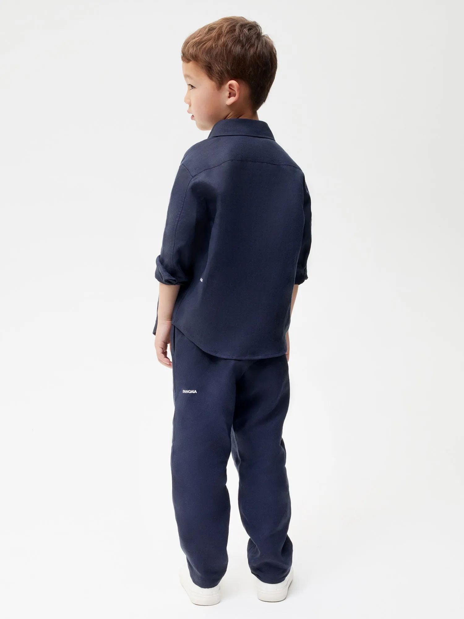 Kids Aloe Linen Pants—navy blue