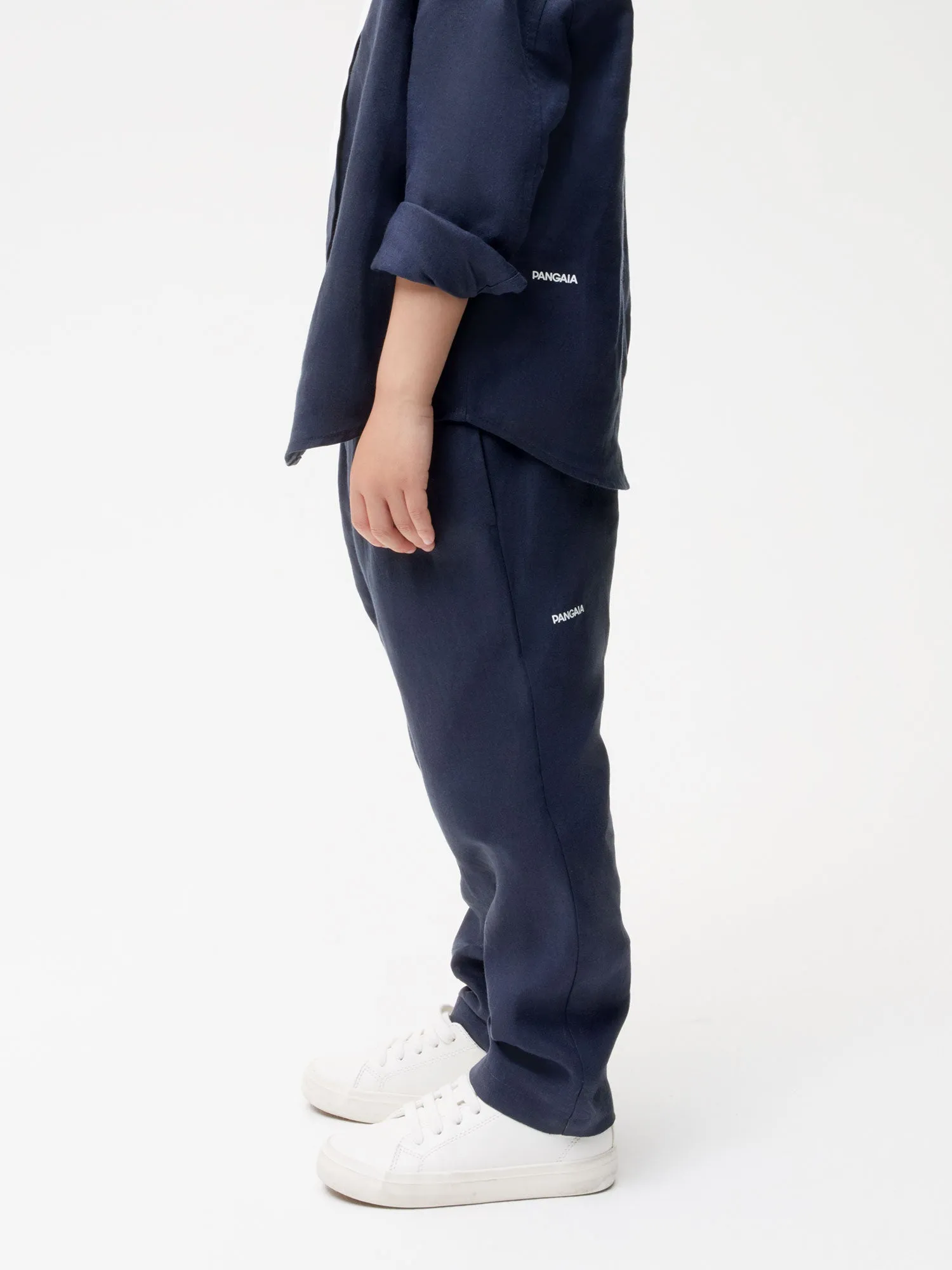 Kids Aloe Linen Pants—navy blue