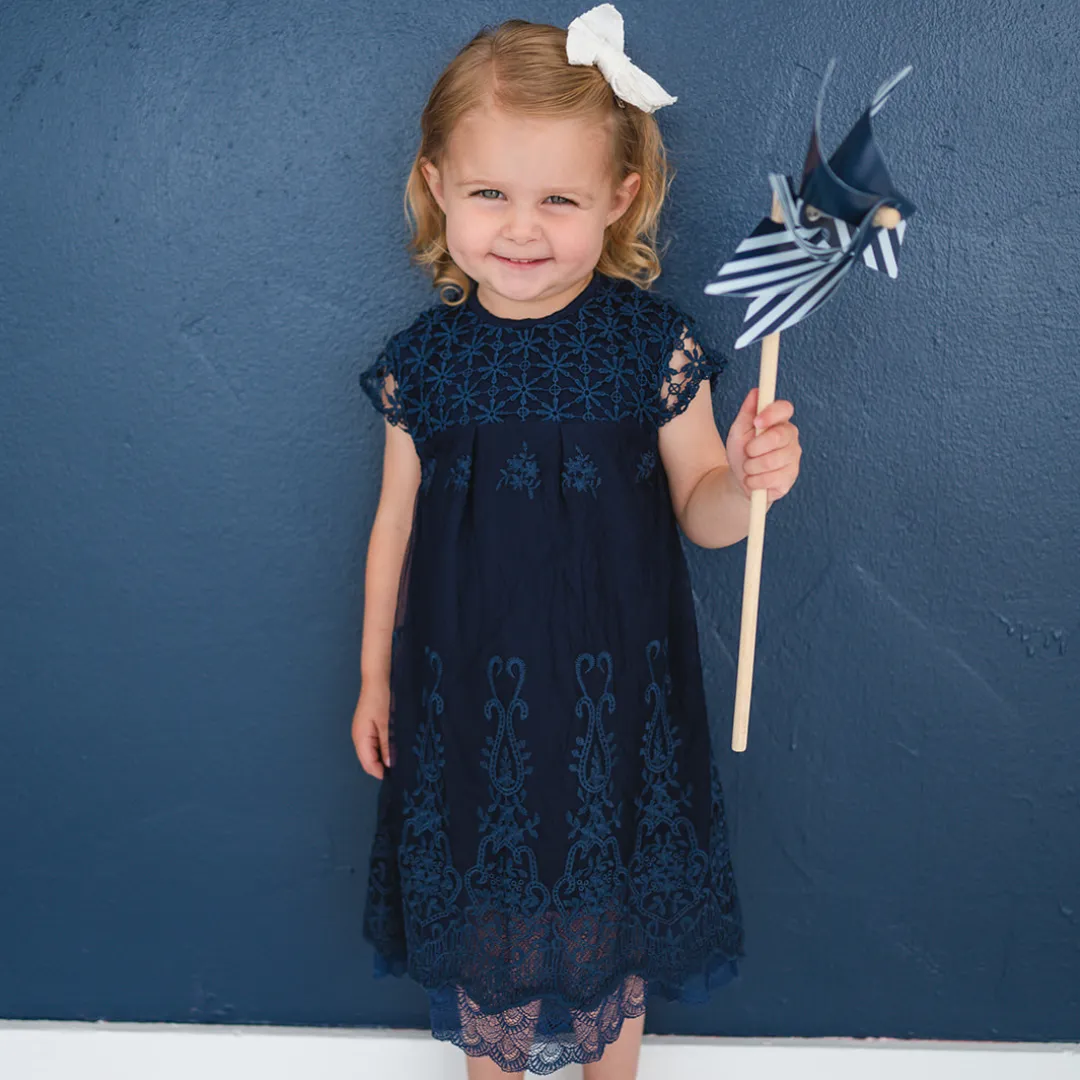 Lace Dress - Navy Blue