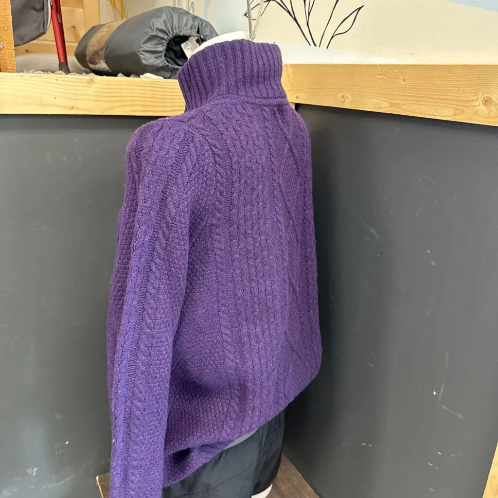 L.L Bean - Knit Sweater Cardigan - MSRP $225: Purple-women-XL