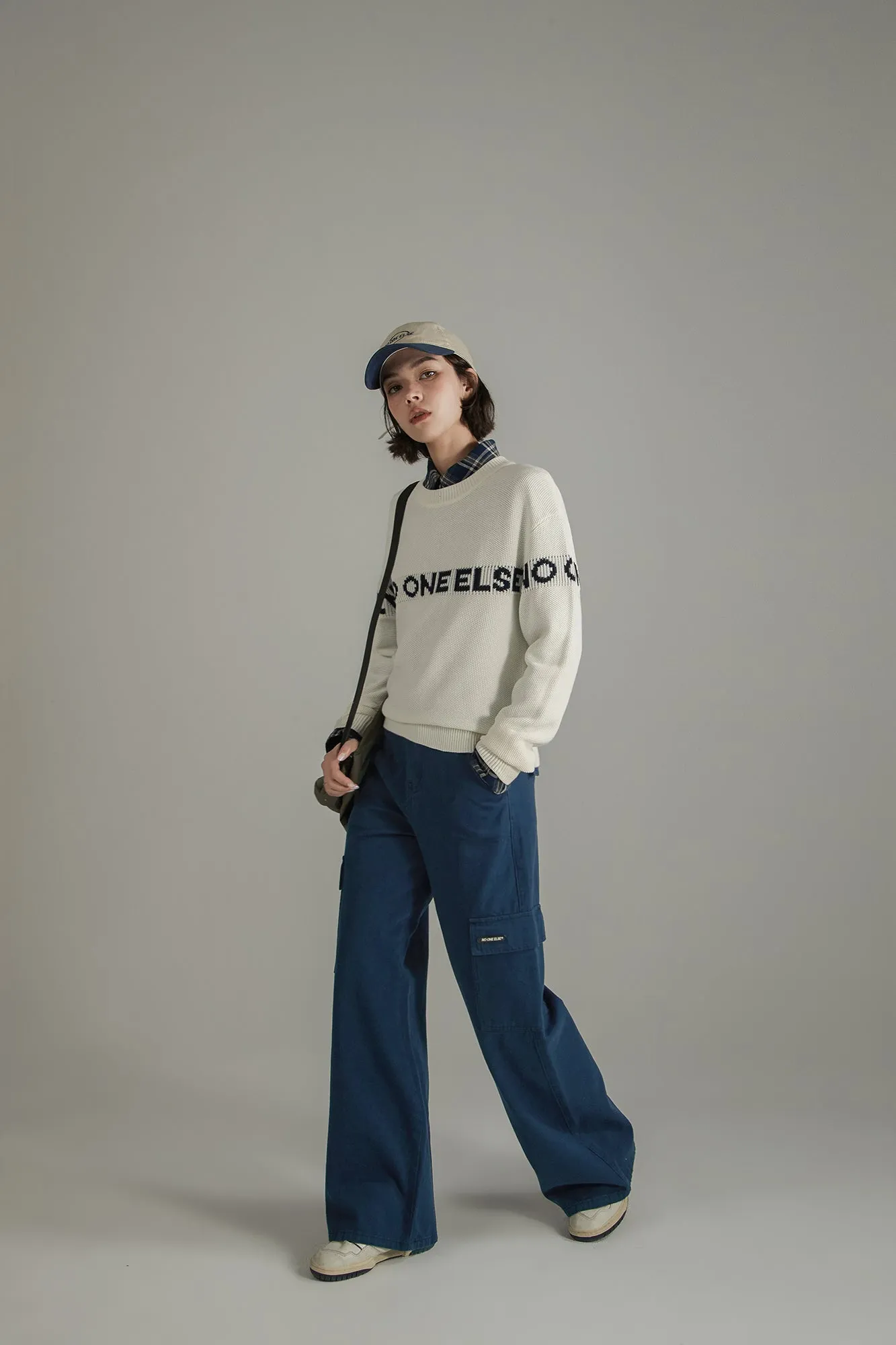 Logo Lettering Basic Knit Sweater