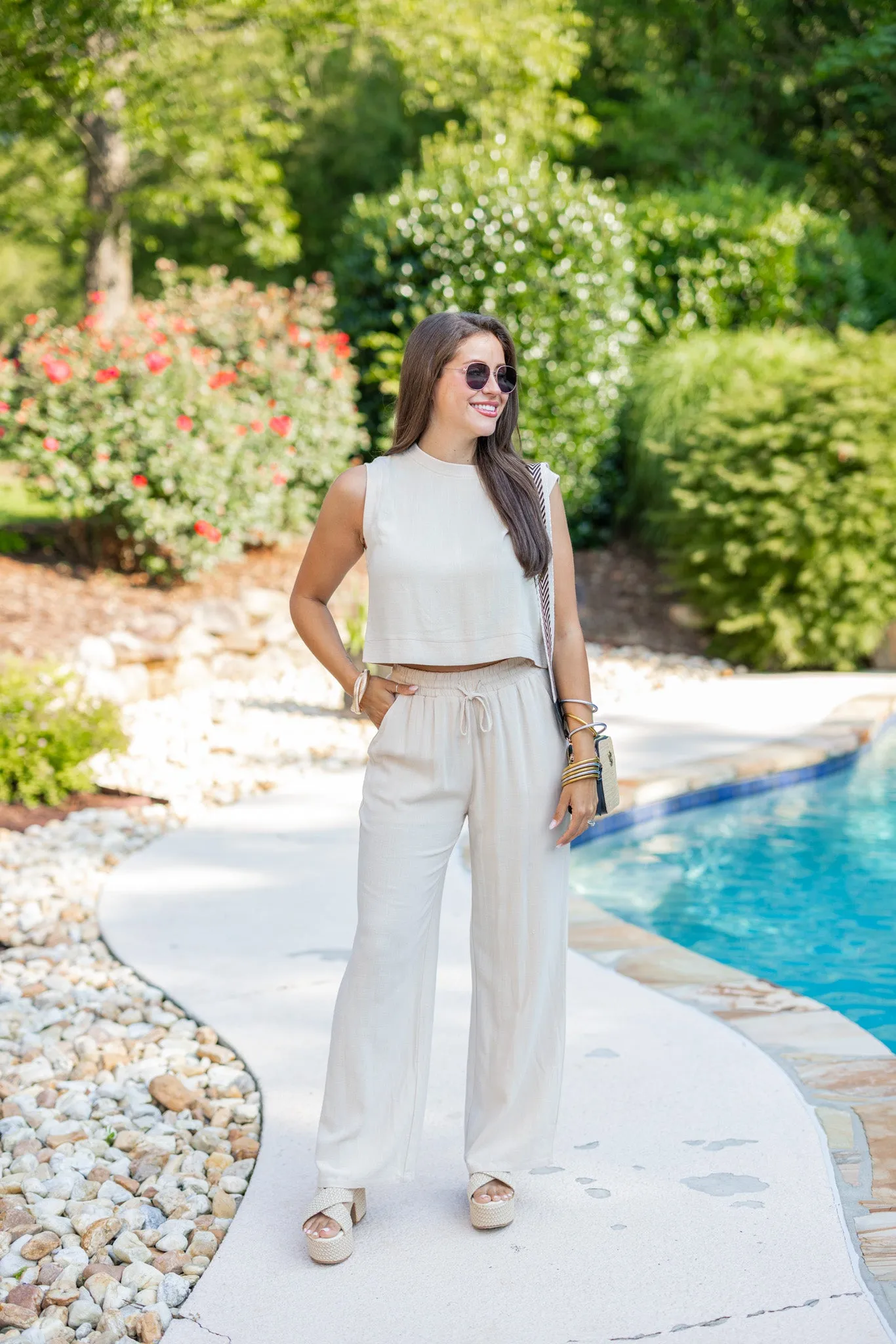 Luxe Linen Natural Pants Set