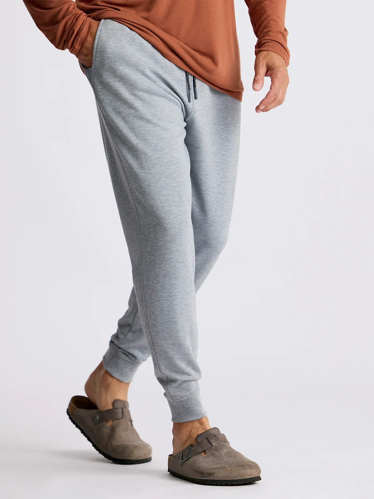 Men's Bamboo Lightweight Fleece Jogger - Heather Grey