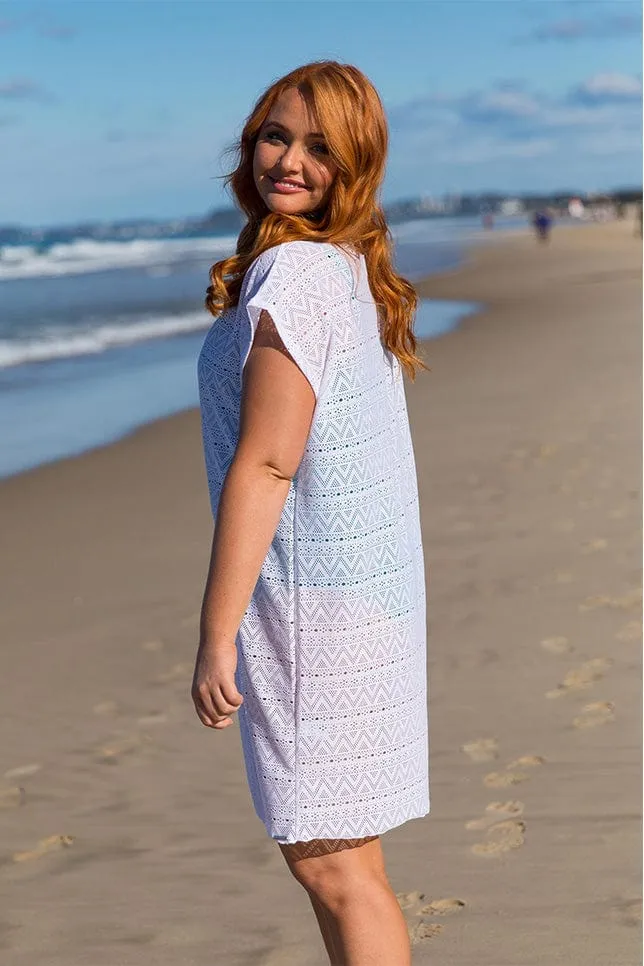 Mesh Beach Cover Up White